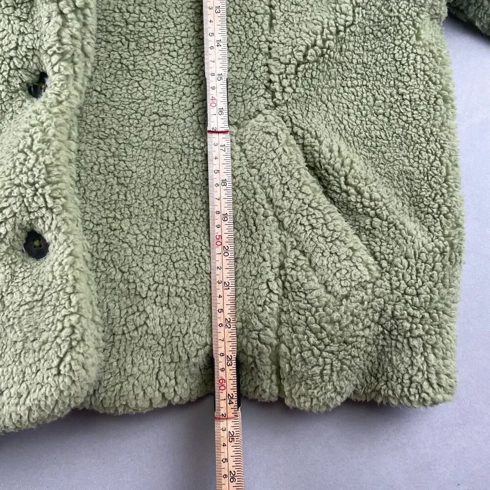 Free People Joplin Jacket Wmns S Pistachio Faux Shearling Sherpa Teddy Luxe Coat - Picture 6 of 8